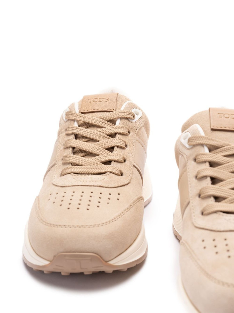 Tod's leather-trim suede sneakers outlook