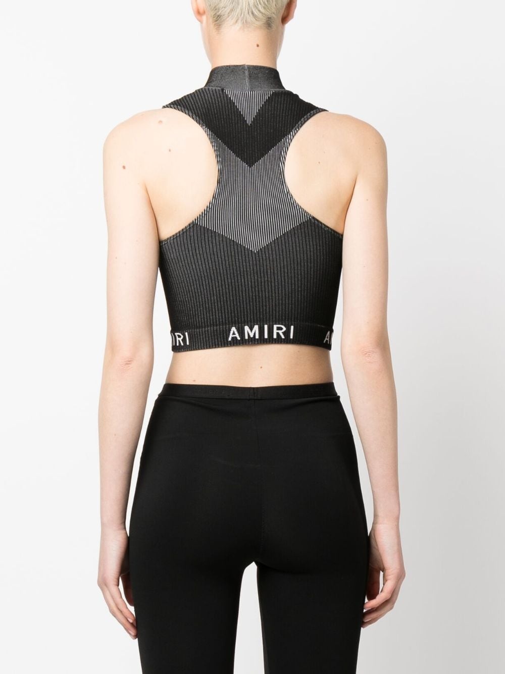 logo-print high-neck top - 4