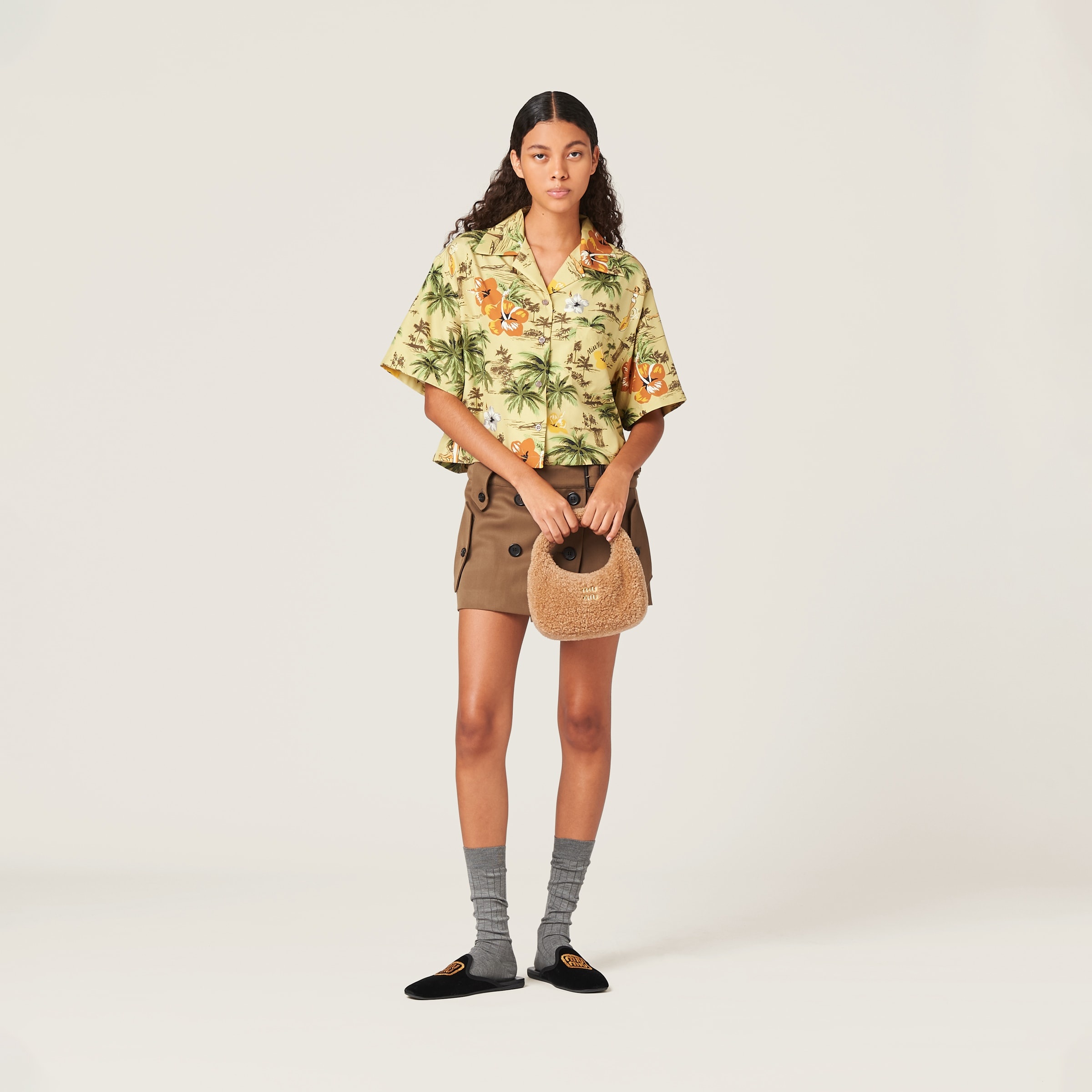 Wander shearling hobo bag - 1