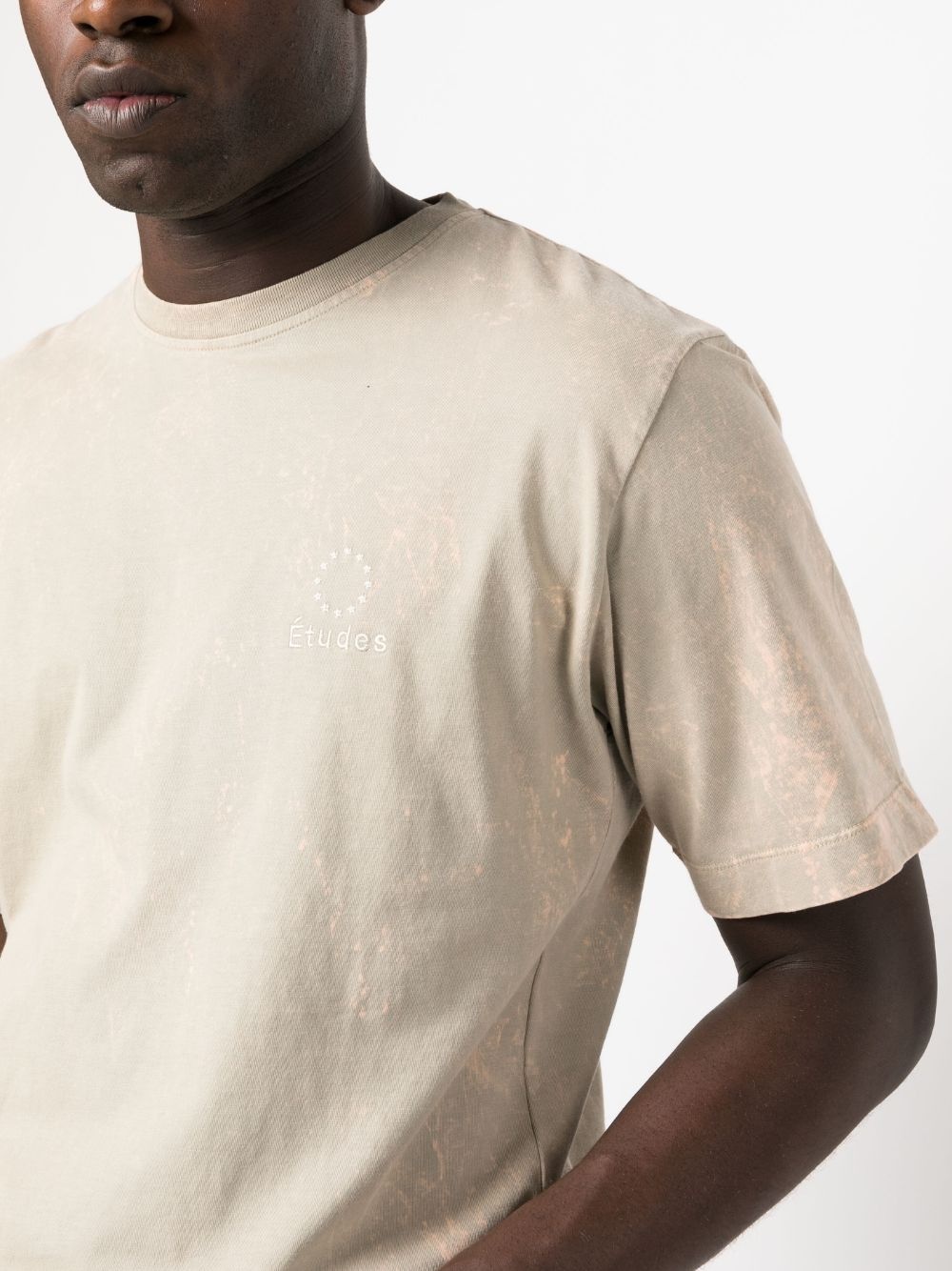 logo-embroidery bleached T-shirt - 5