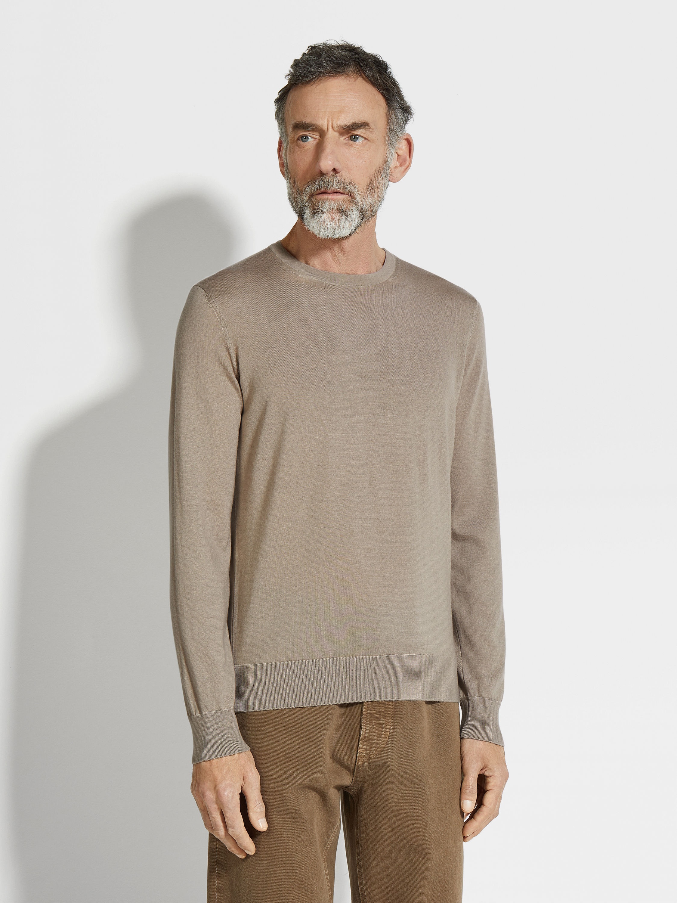 LIGHT TAUPE CASHSETA CREWNECK - 4