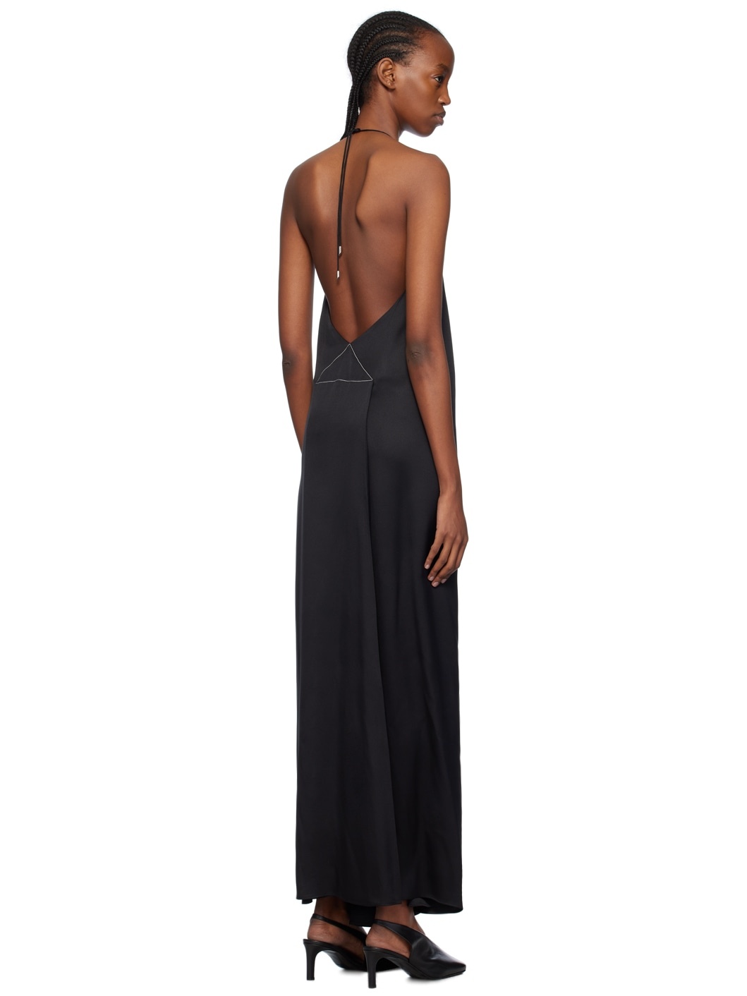 Black Halter Maxi Dress - 3