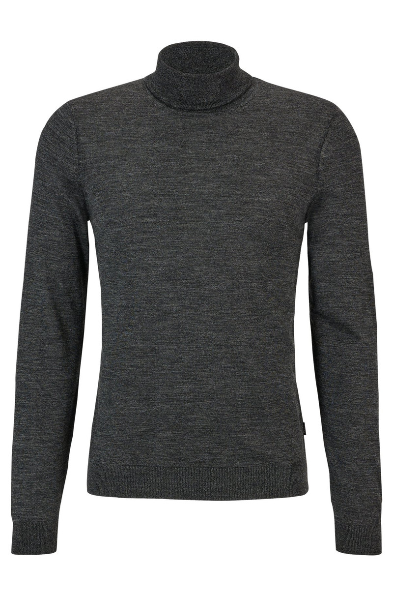 SLIM-FIT ROLL-NECK SWEATER IN MERCERIZED VIRGIN WOOL - 1