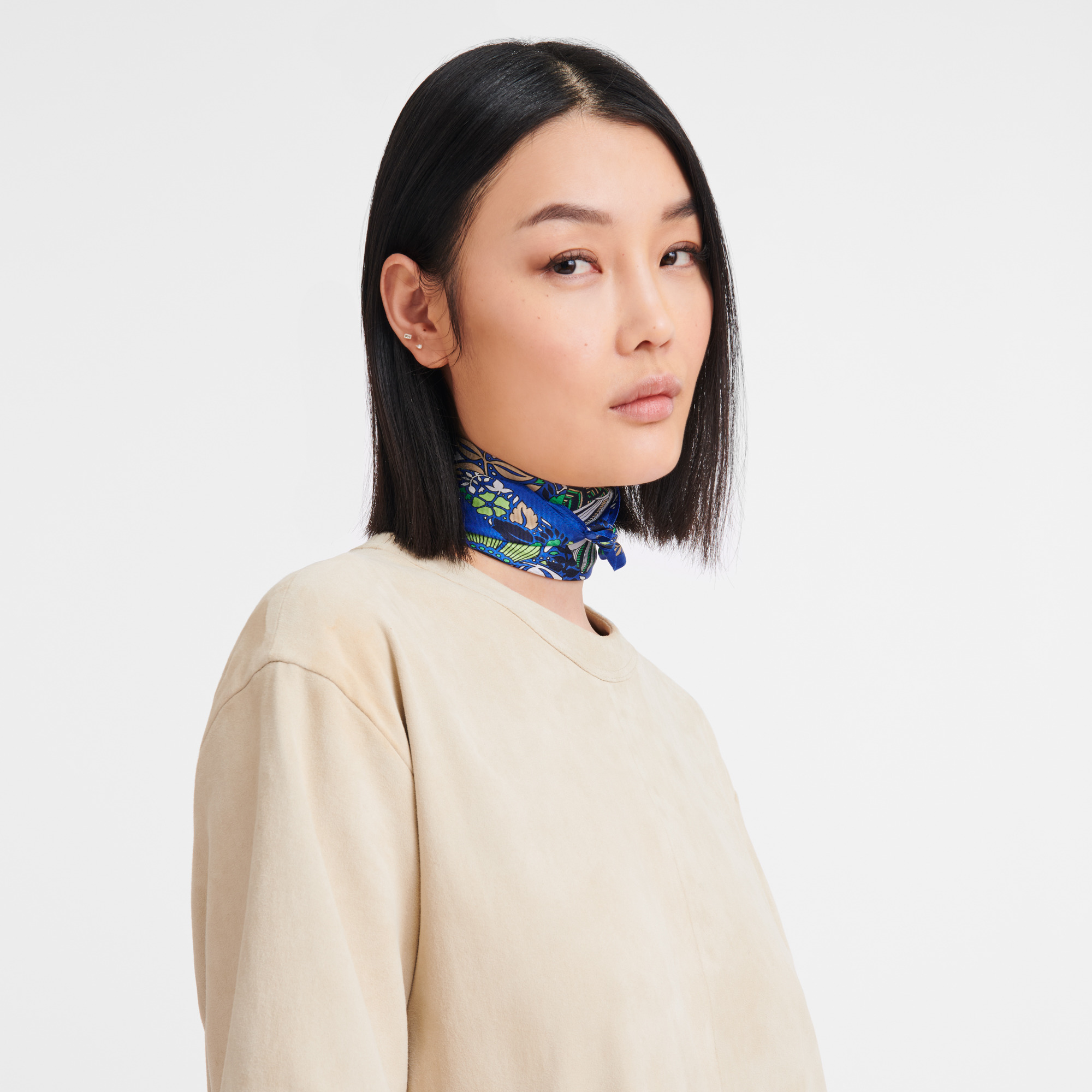 Forêt Longchamp Silk scarf 50 Bright Blue - Silk - 2