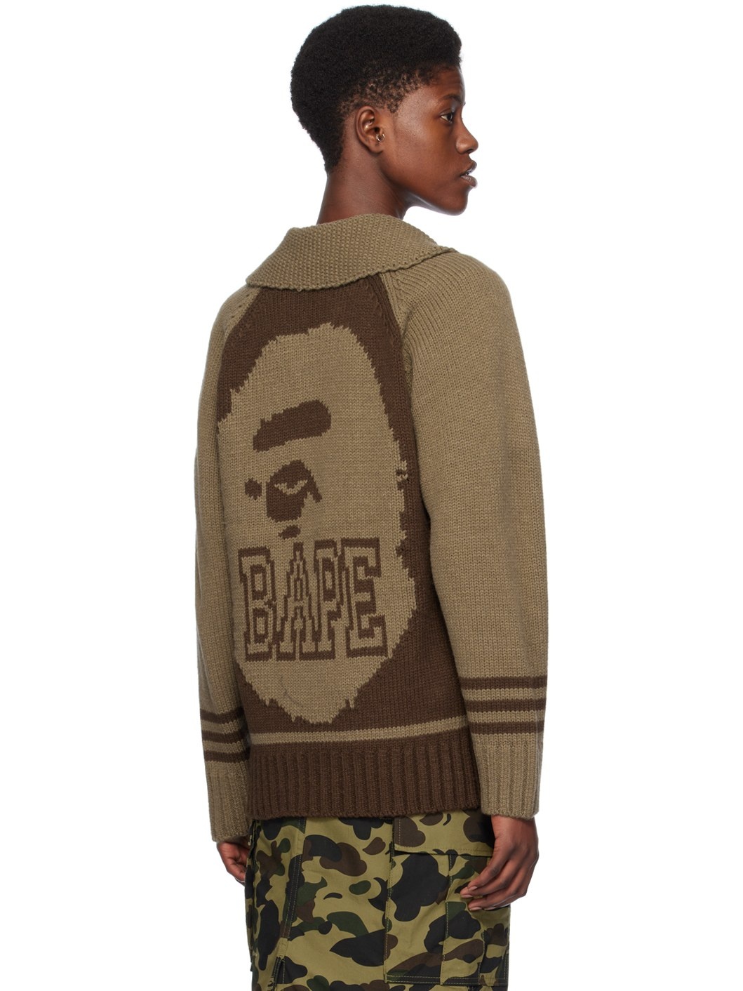 Brown Intarsia Sweater - 3