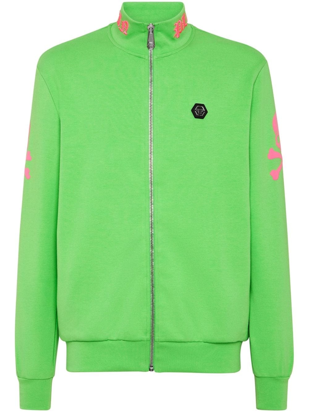 embroidered zip-up sweatshirt - 1