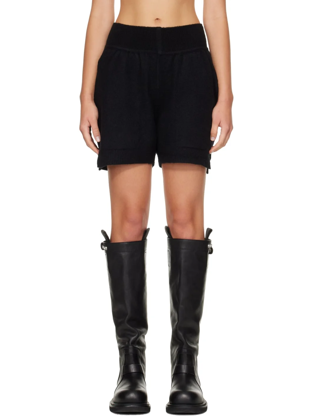 Black Tower Cashmere Shorts - 1