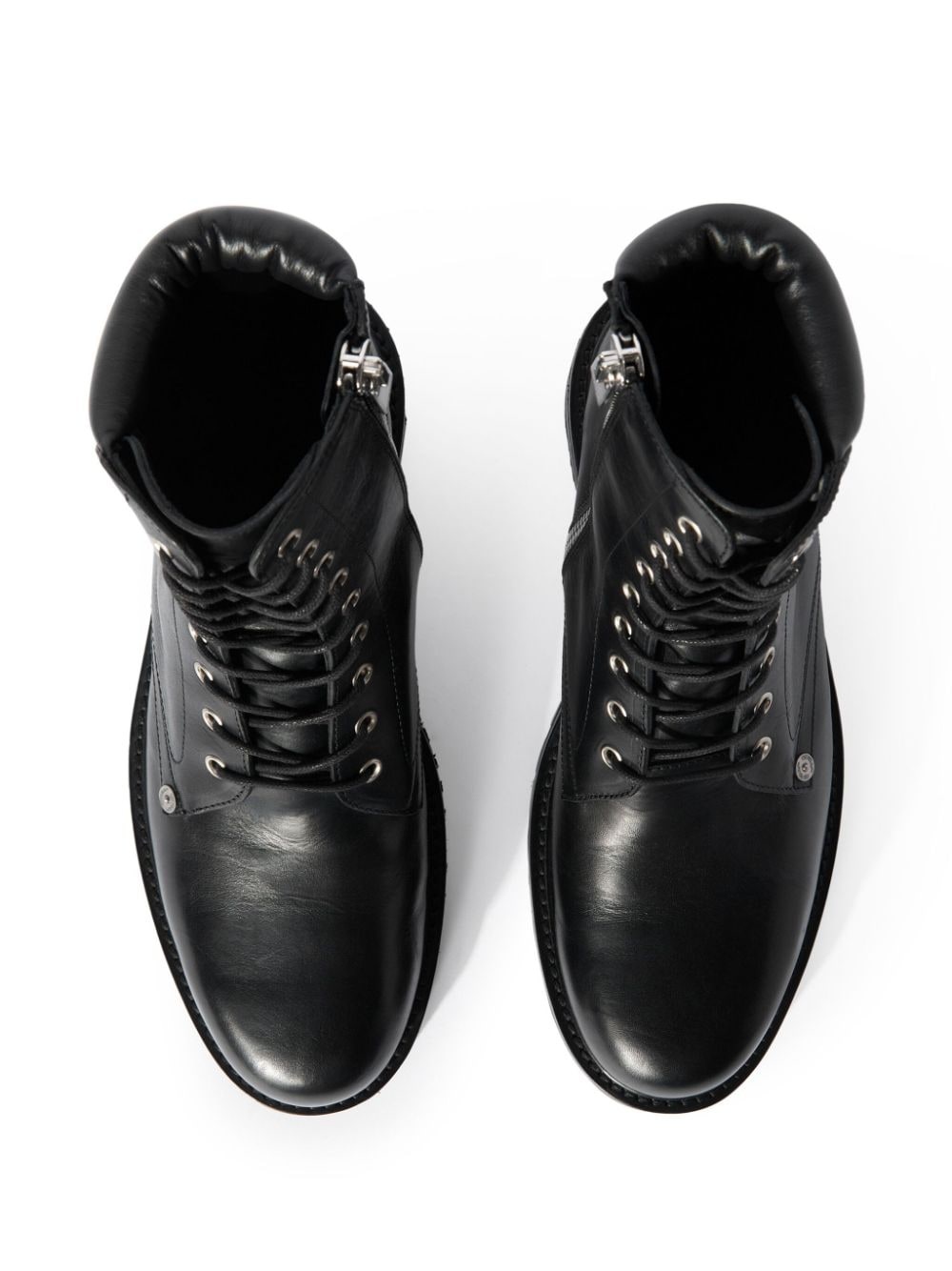 Diag-sole lace-up combat boots - 4