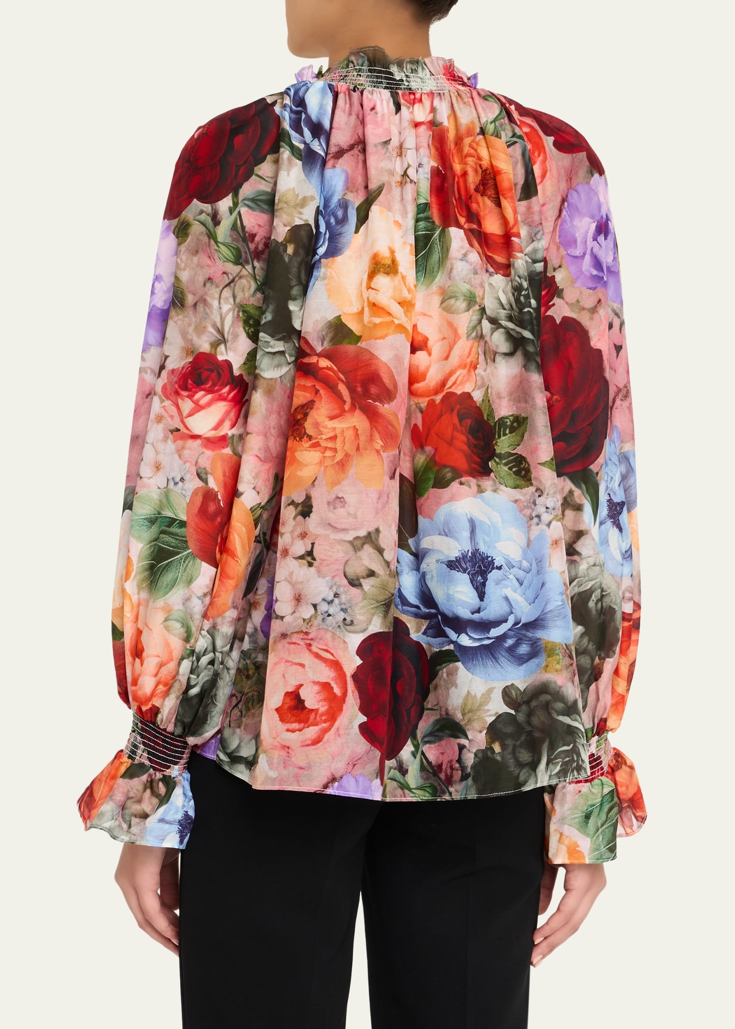 Norah Tie-Neck Peasant Blouse - 3