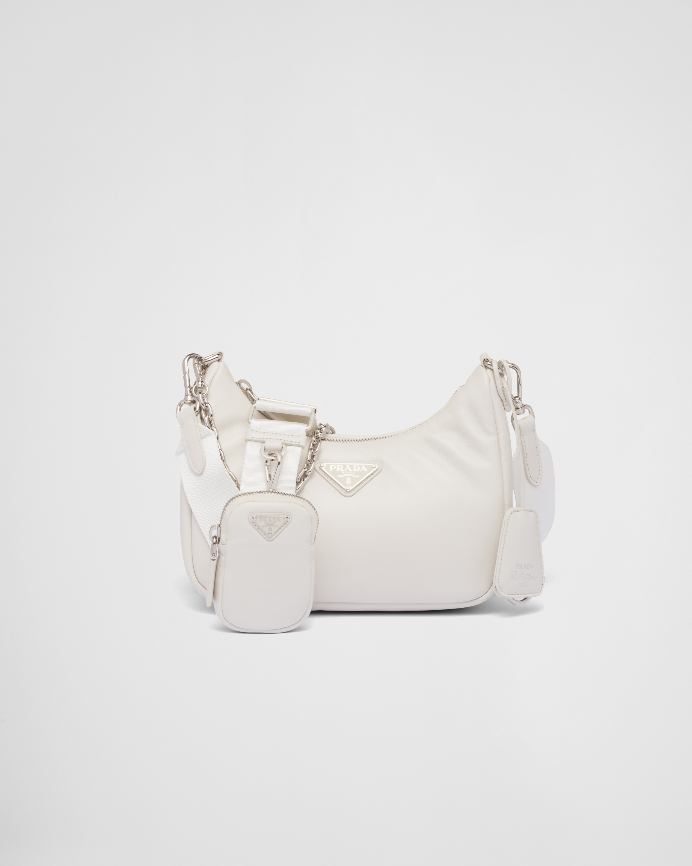 Padded nappa leather shoulder bag