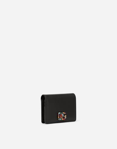 Dolce & Gabbana Calfskin wallet with rhinestone-detailed DG logo outlook