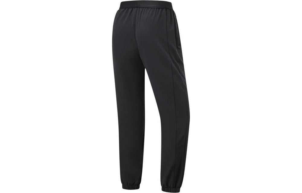 (WMNS) Li-Ning Logo Quick-Drying Running Pants 'Black' AYKT610-1 - 2
