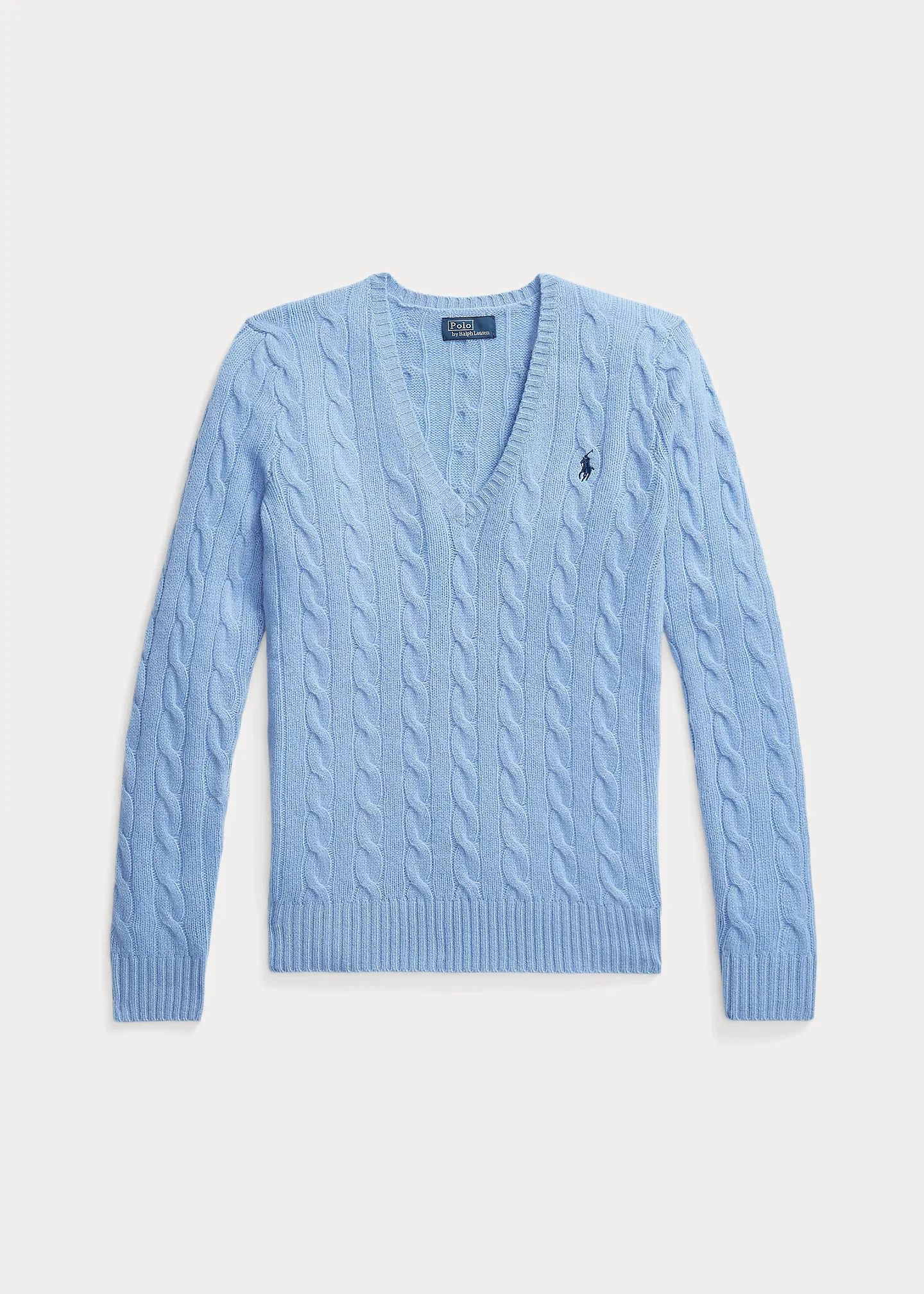 Cable-Knit Wool-Cashmere V-Neck Sweater - 1