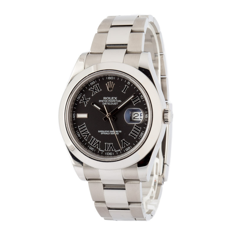 Used Rolex Datejust II 116300 Matte Black Dial - 2