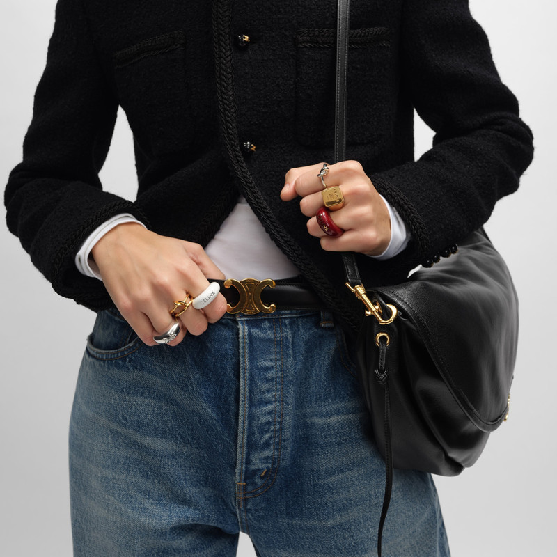 CELINE Celine Sulky Ring in Enamel and Brass with Rhodium Finish outlook