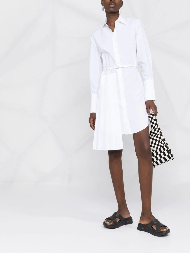 Off-White slogan-print shirt dress outlook