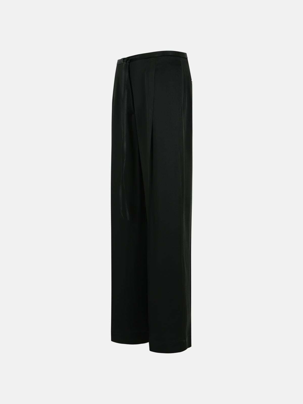 BLACK ACETATE BLEND TROUSERS - 2