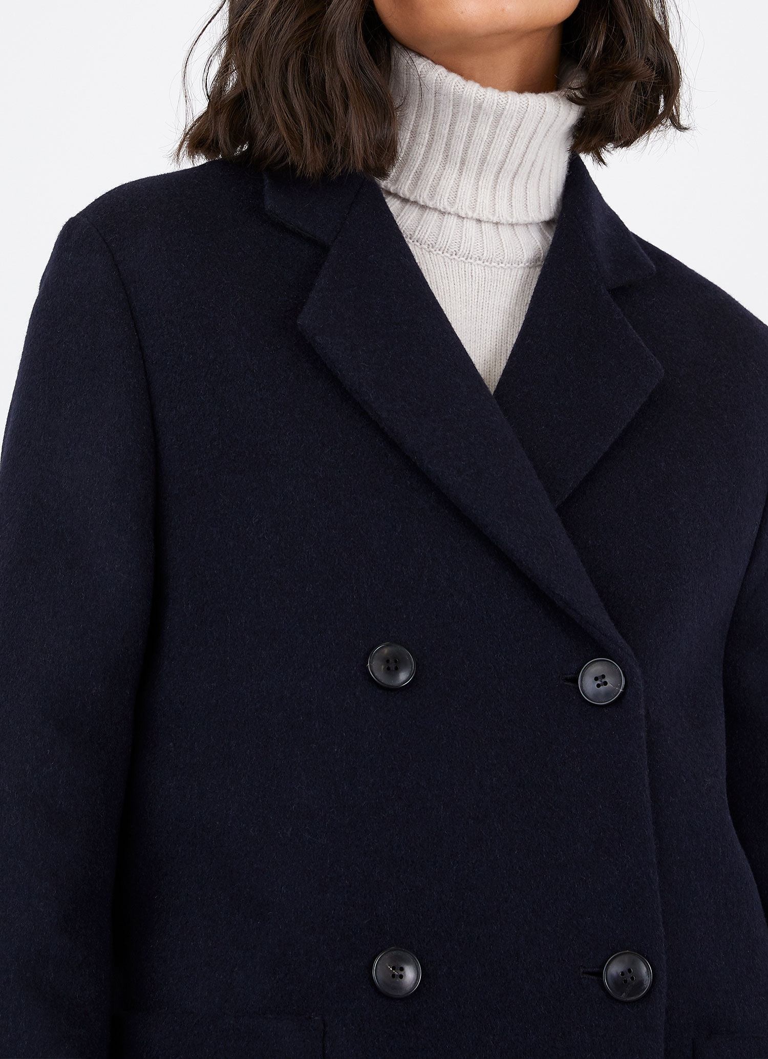Double Breasted Polo Coat - 1