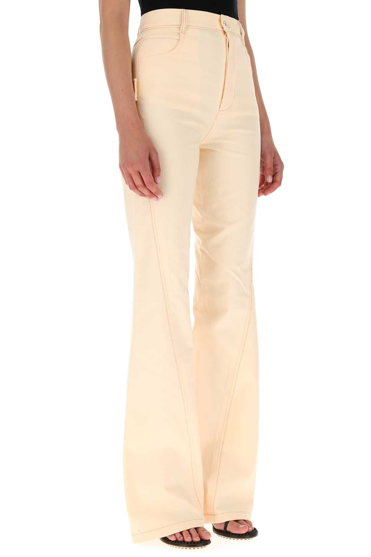 Bottega Veneta Women Peach Cotton Wide Leg Pant - 3