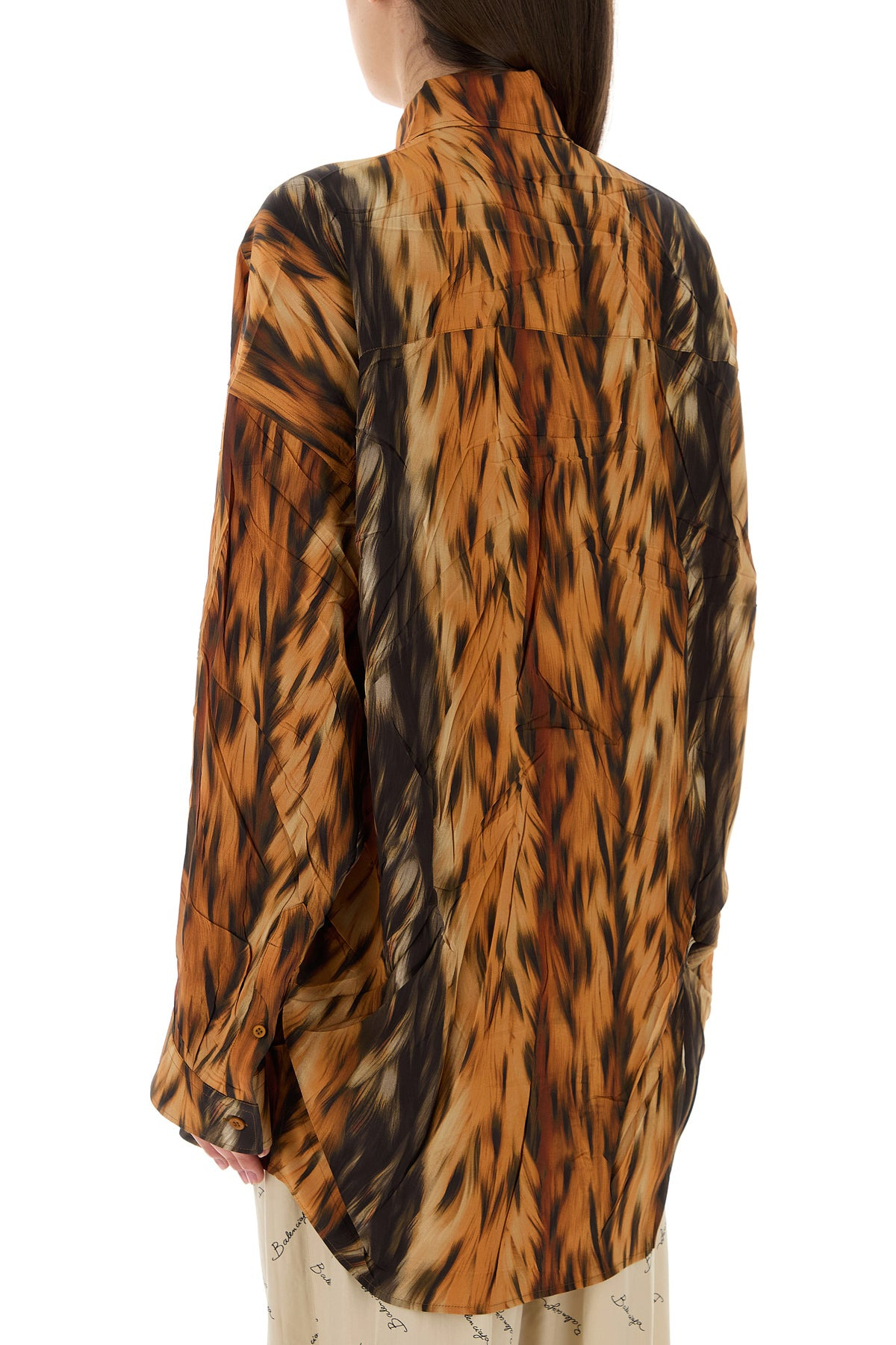 Printed silk oversize shirt - 4