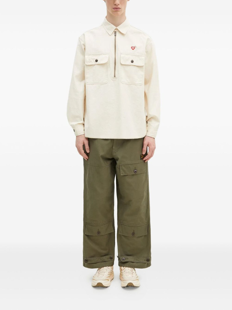 Human Made heart-logo half-zip shirt outlook