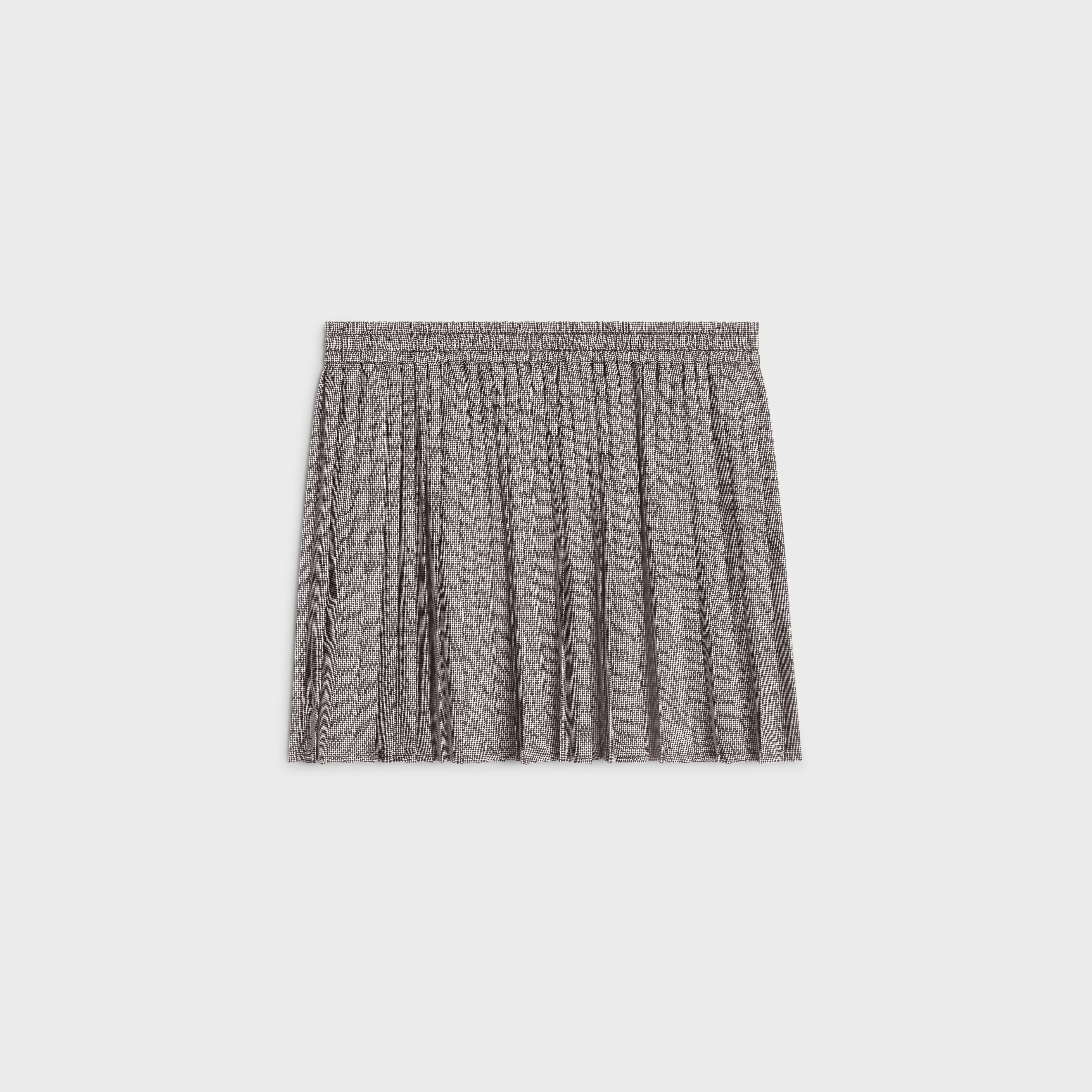 pleated pajama mini skirt in wool and silk - 2