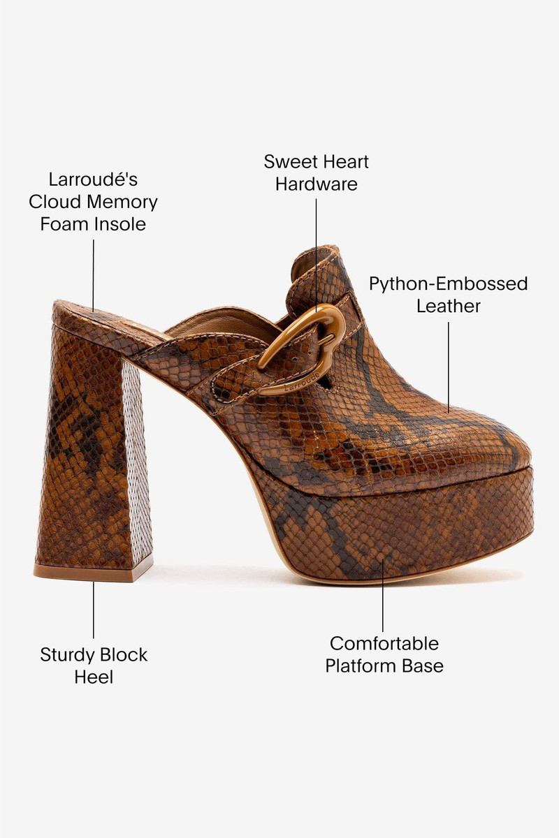 Dolly Verona Clog In Oud Python Embossed Leather 5
