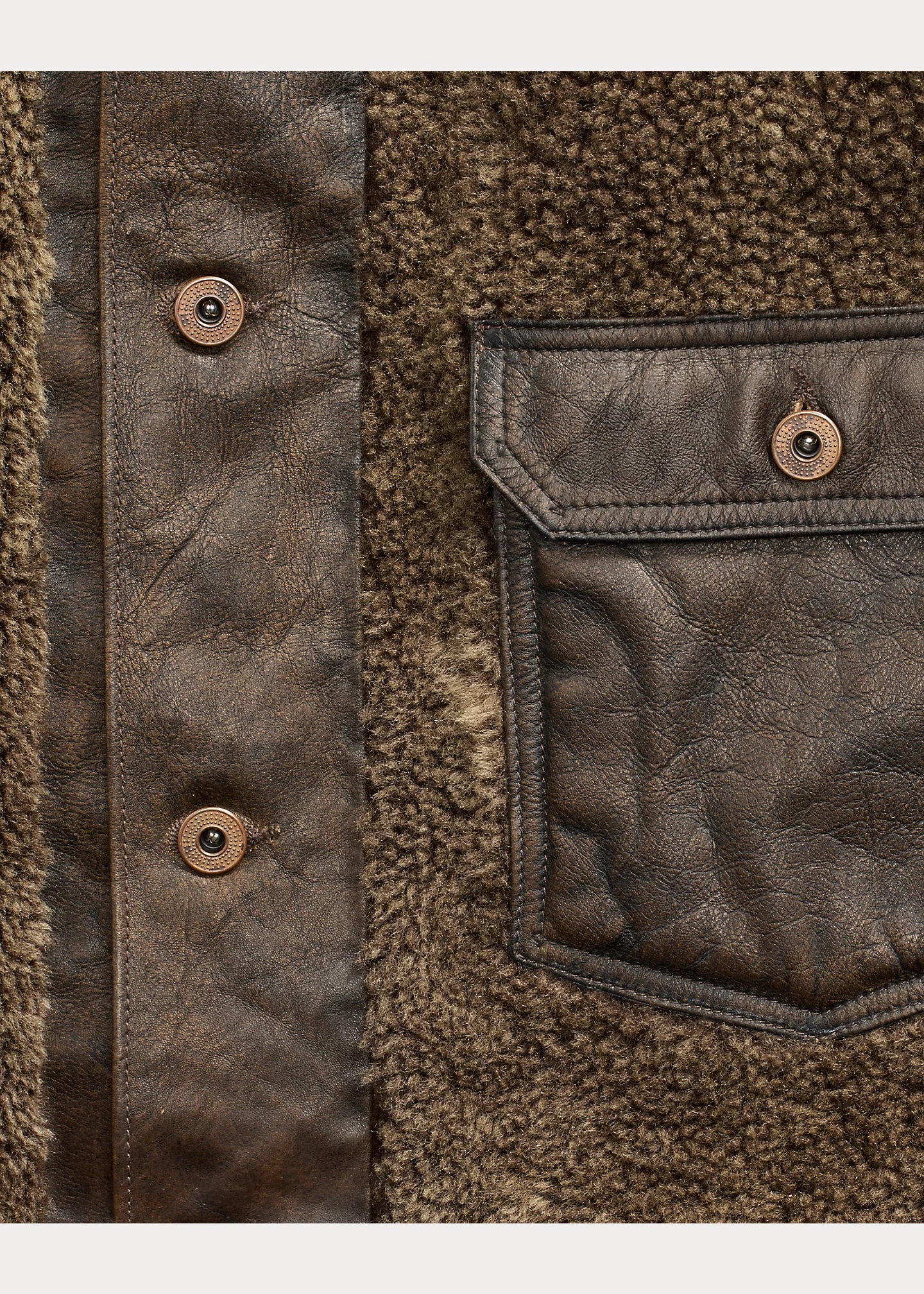 Shearling-Paneled Leather Jacket - 6