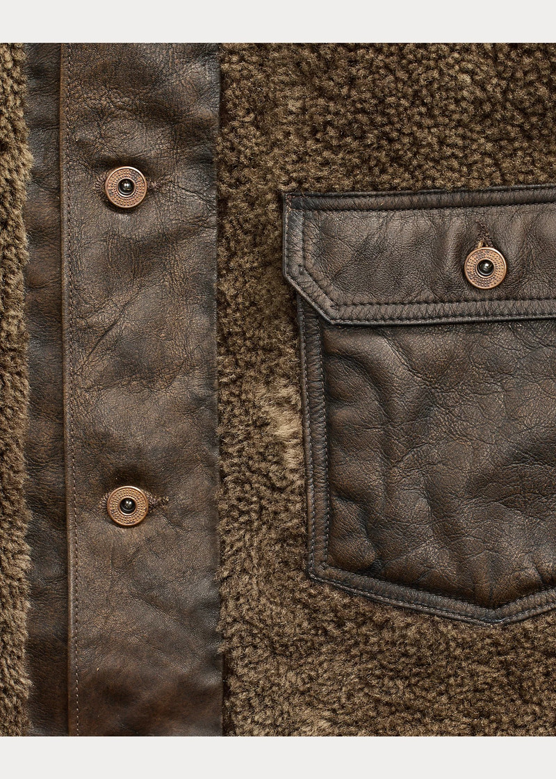 Shearling-Paneled Leather Jacket 6