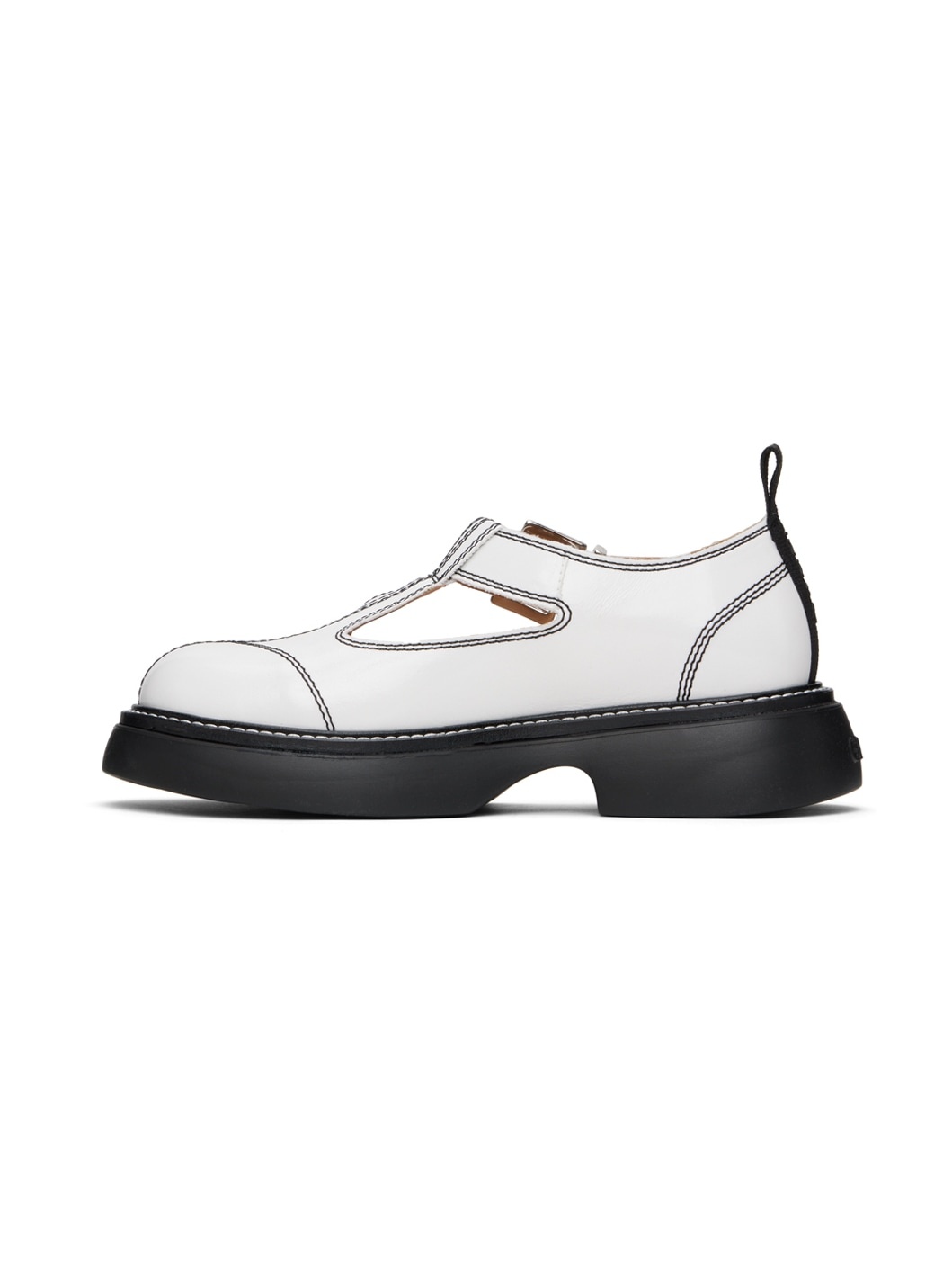 White Everyday Buckle Mary Jane Loafers - 3
