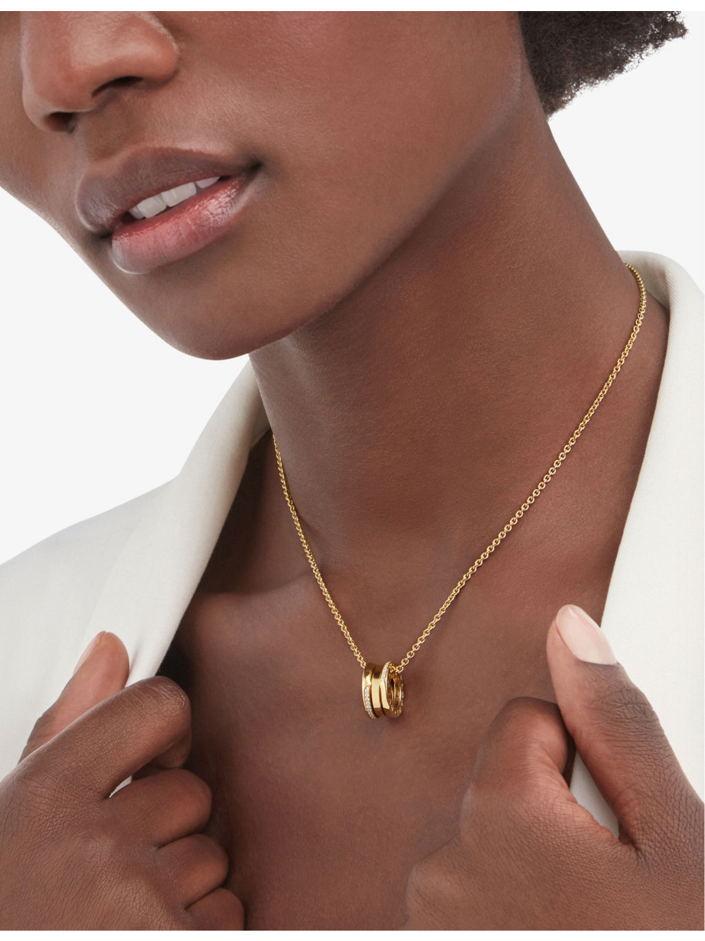 B.zero1 18ct yellow-gold and 0.14ct brilliant-cut diamond pendant necklace - 4