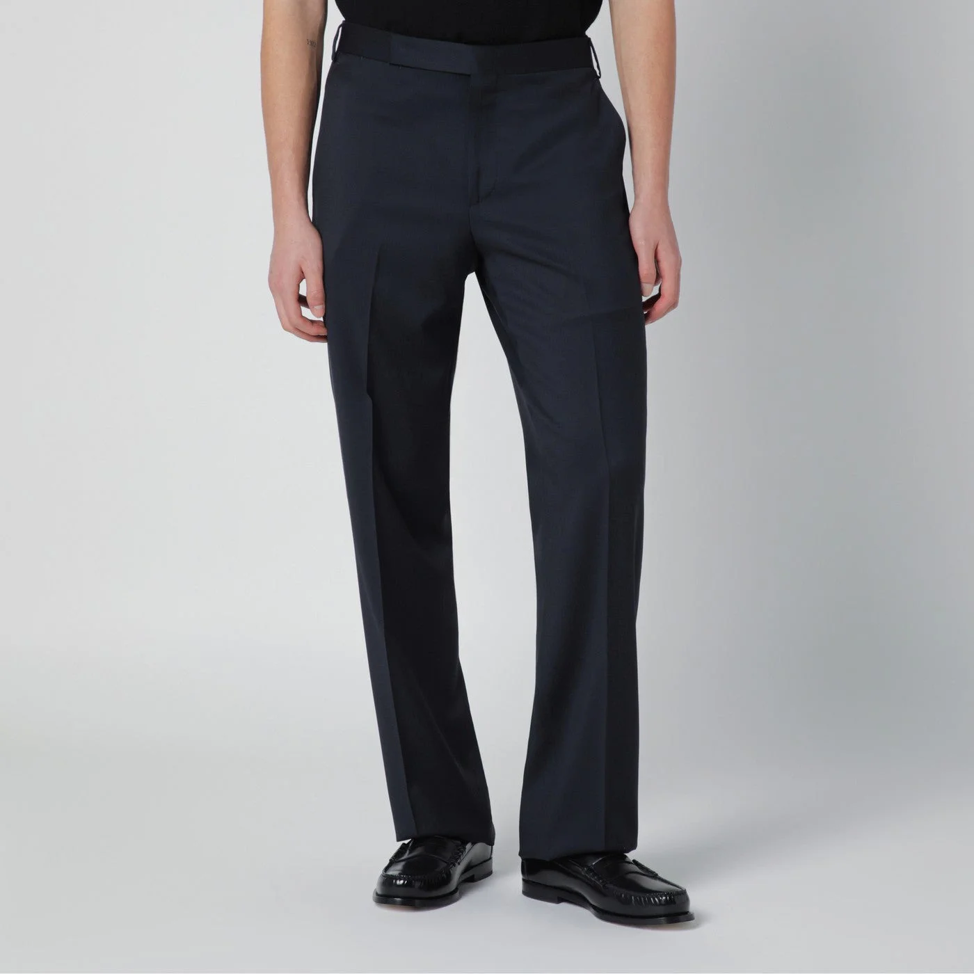 Blue wool trousers - 1