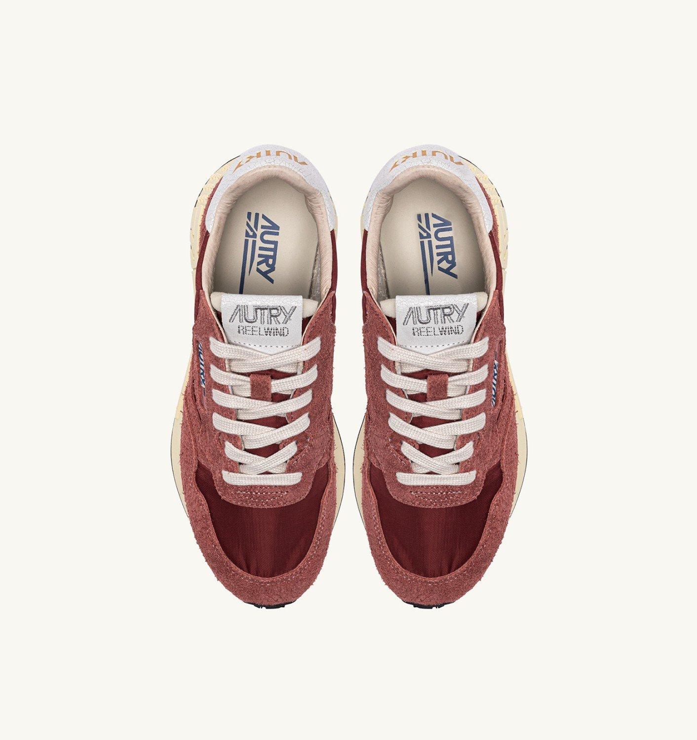 REELWIND LOW SNEAKERS IN NYLON AND SUEDE HOT SAUCE AND WHITE - 5