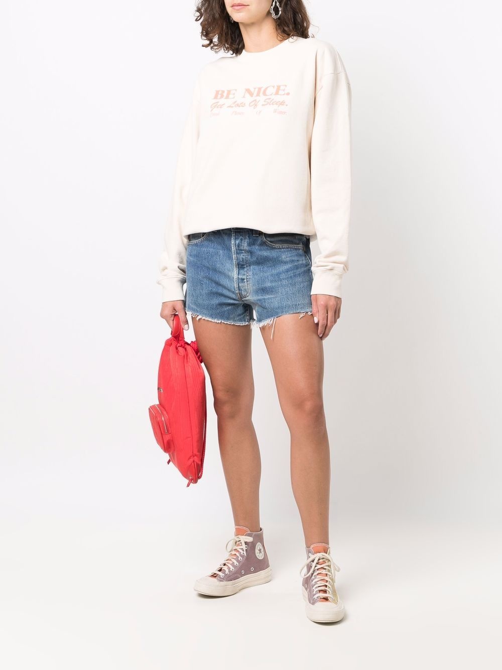 raw-edge denim shorts - 2