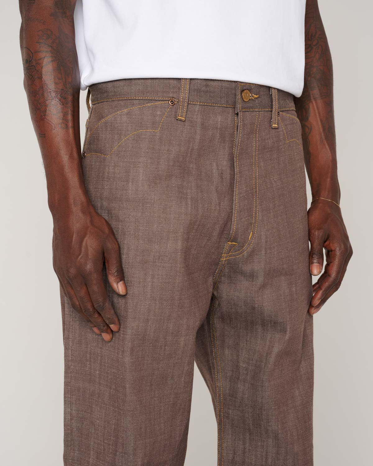 Type 00 14.5oz Selvedge Denim Pant - Brown - 9