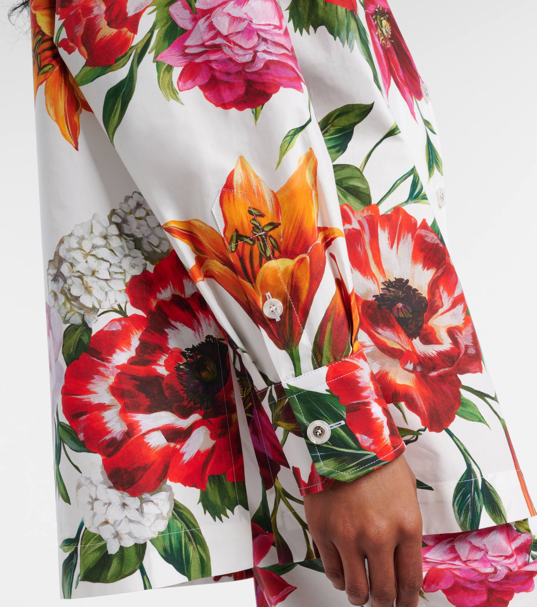 Floral oversized cotton shirt - 5