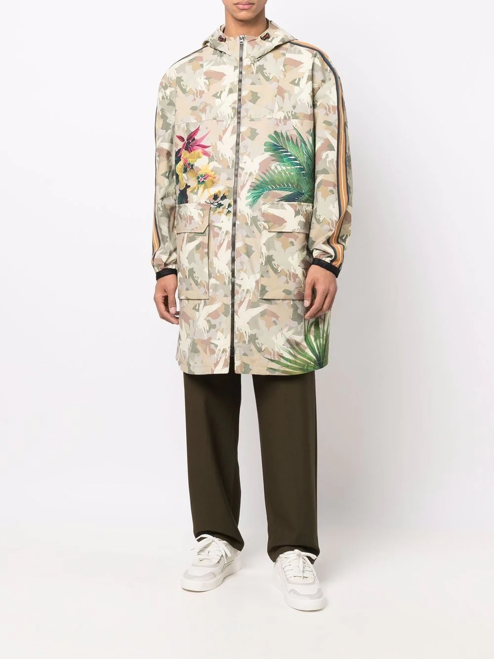 floral camouflage-print coat - 3