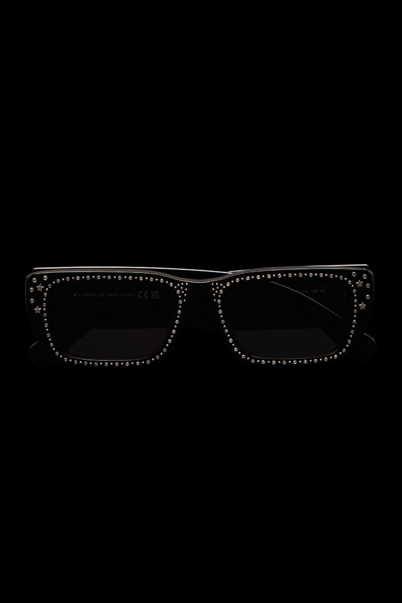 Crystal-Encrusted Rectangular Sunglasses 1