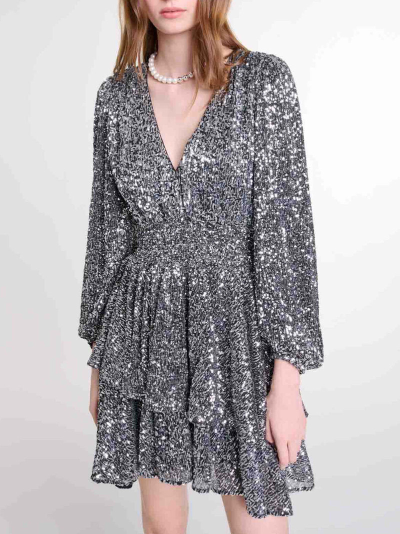 Short ruffled sequinned dress 5