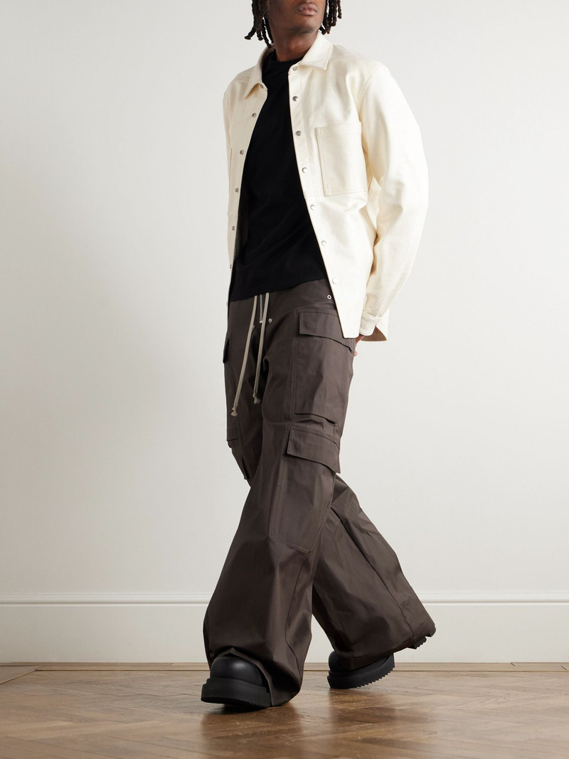 Rick Owens Leather Shirt Jacket Cream outlook