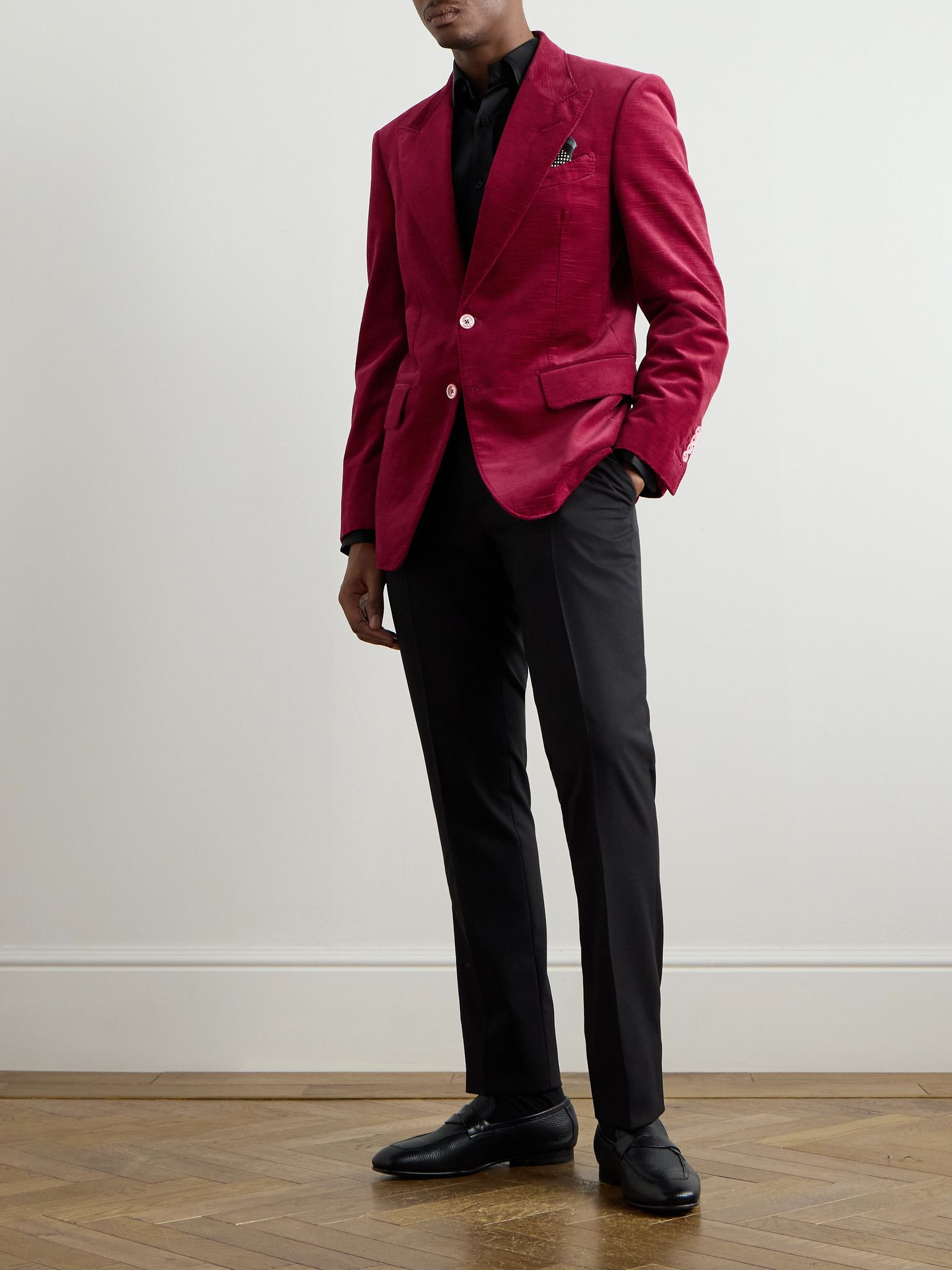 Shelton Slim-Fit Cotton-Velvet Blazer Pink - 2