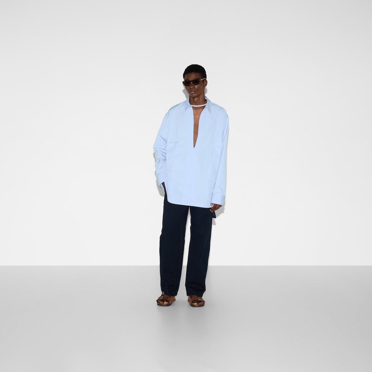 Embossed cotton poplin shirt - 2