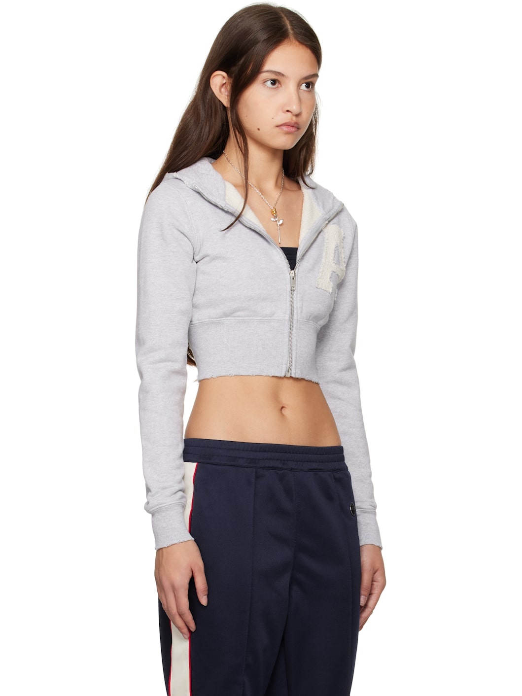 Gray Crop Hoodie - 2