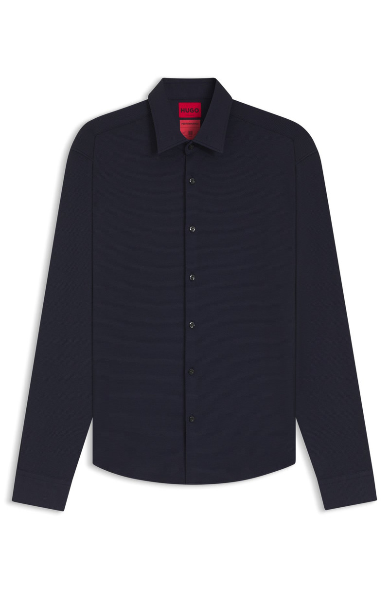 SLIM-FIT SHIRT IN PERFORMANCE-STRETCH JACQUARD 1