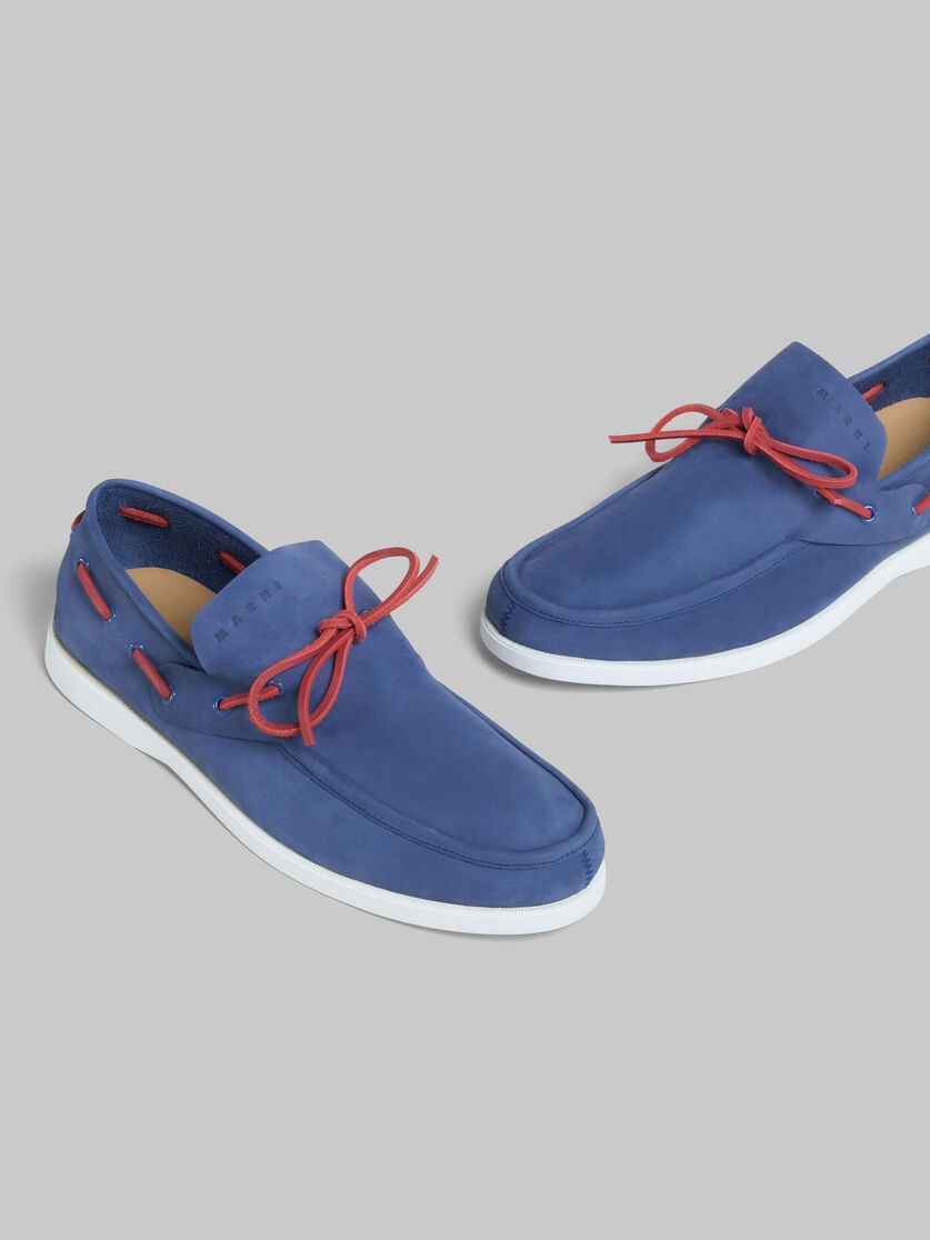 BLUE NUBUCK BOAT LOAFER - 5