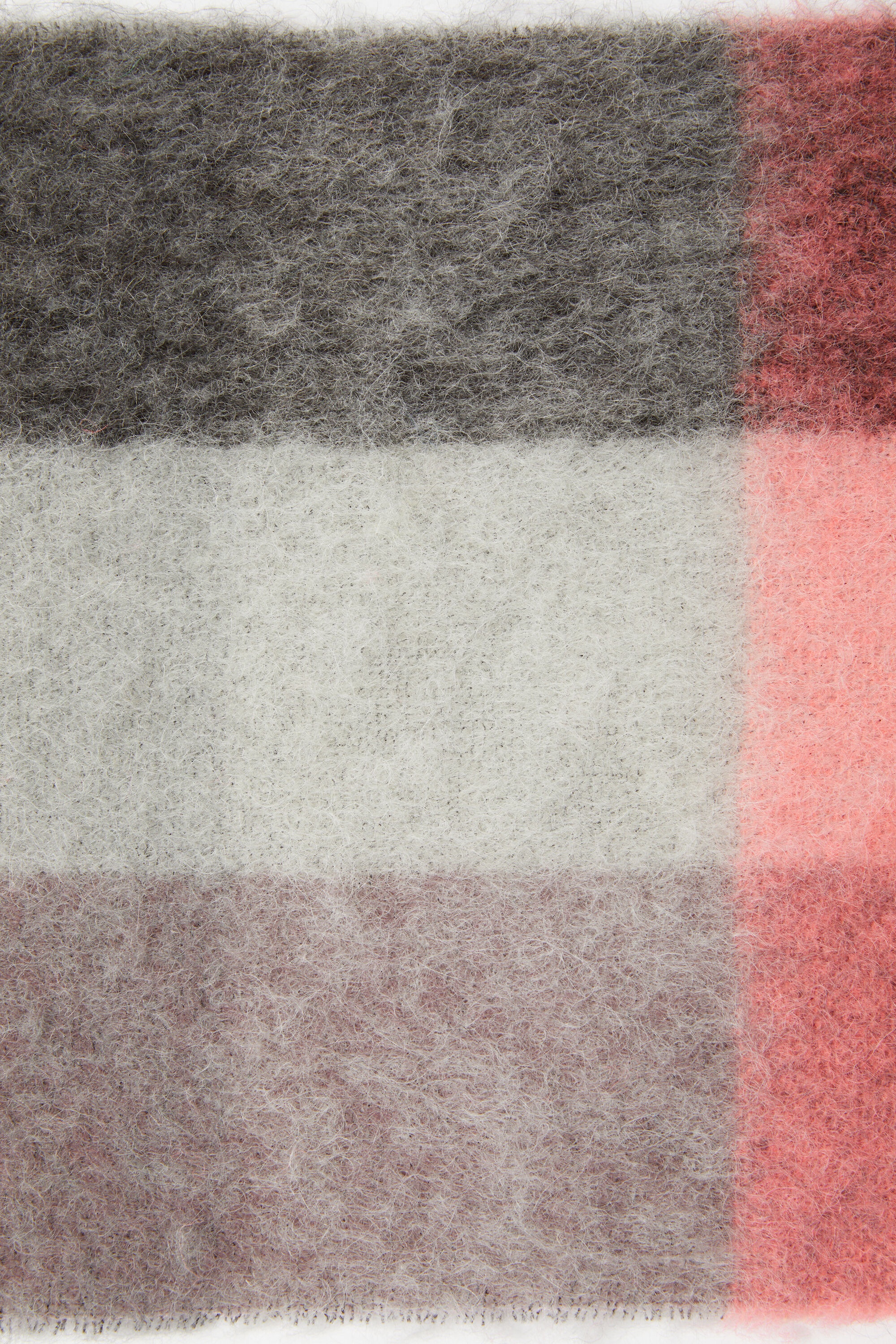 Mohair checked scarf - Mauve/bright pink/anthracite - 5