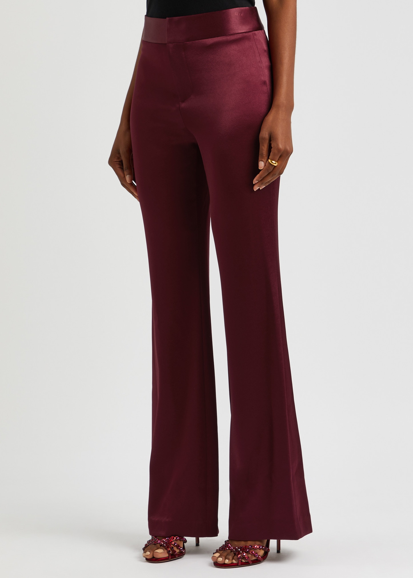 Deanna bootcut satin trousers - 2