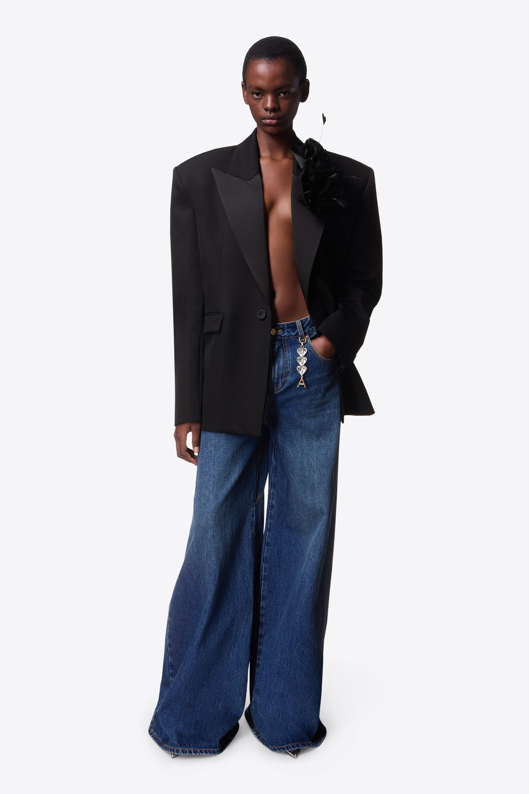 FLOWER CORSAGE OVERSIZED BLAZER - 3