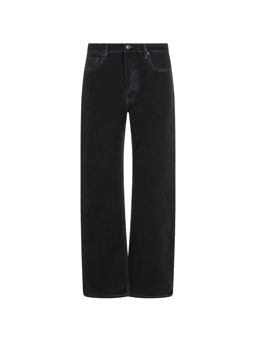 logo patch denim trousers - 1