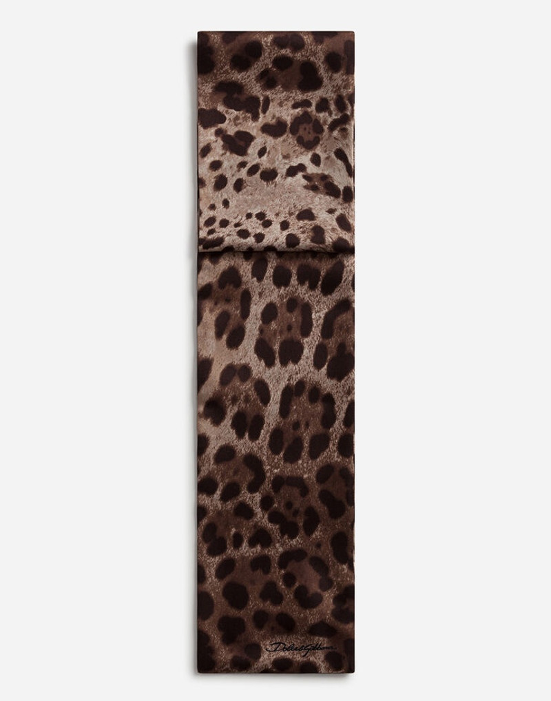 Silk leopard print scarf 1